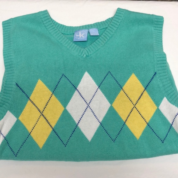 green argyle sweater vest